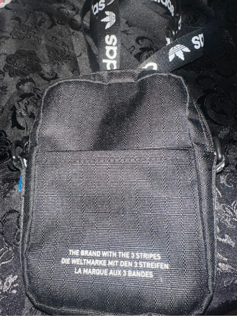 adidas Black Trefoil Mini Shoulder Bag with Logo Strap - Picture 4 of 5